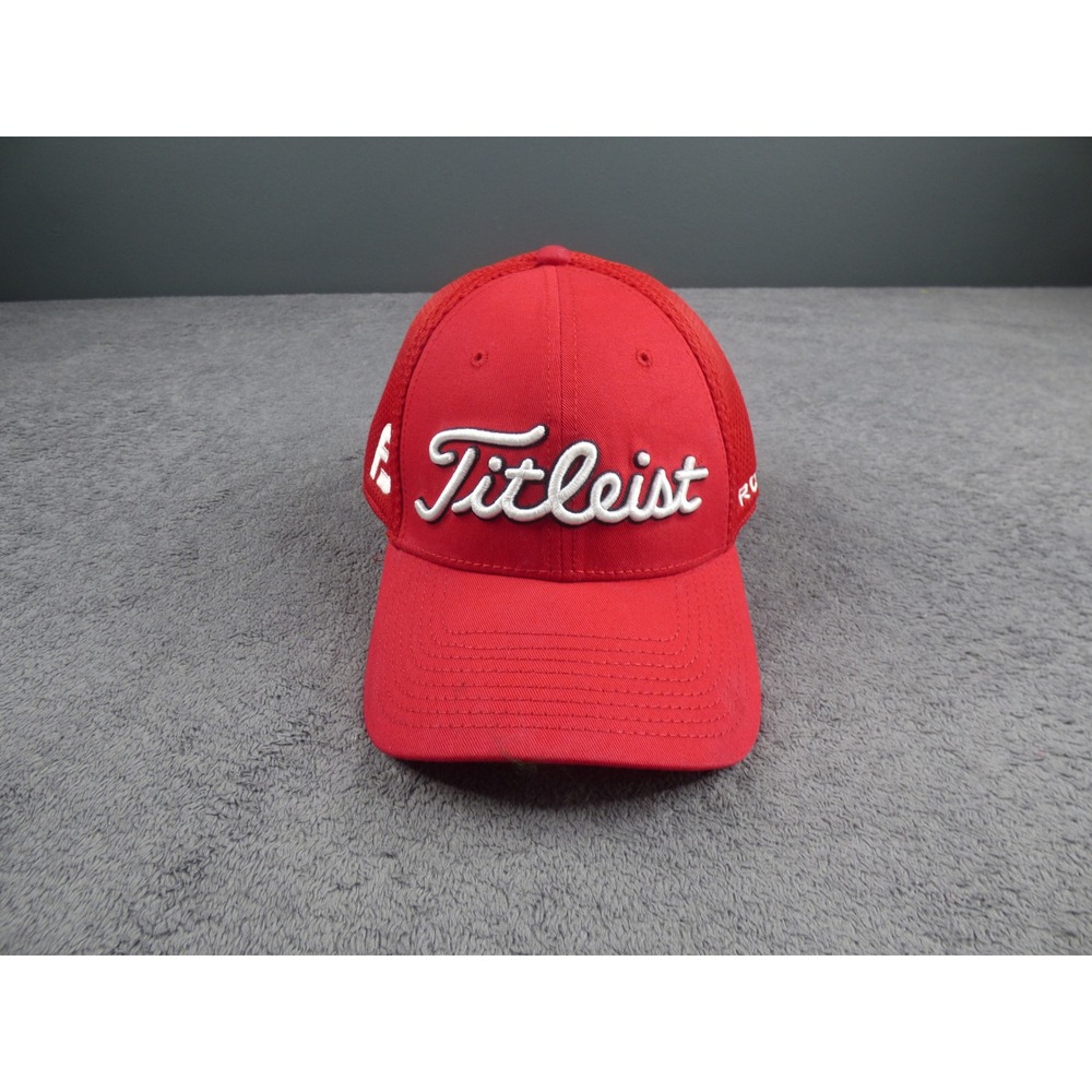 Titleist Golf Hat Red Mesh Back Pro V1 FootJoy New Era Fitted L/XL Cap